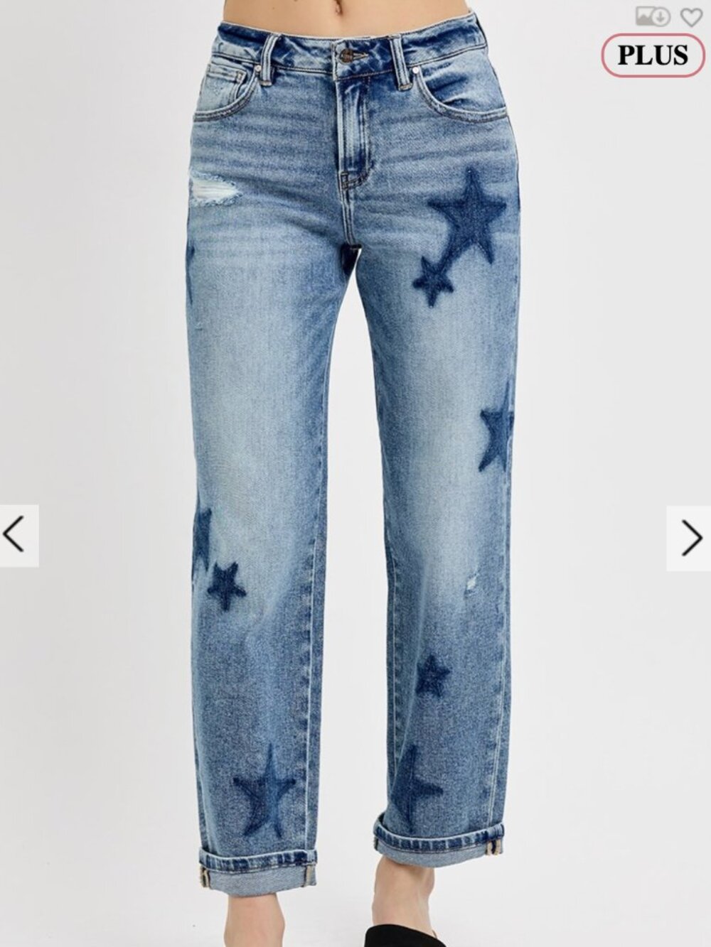 #229⭐️ RISEN PLUS SIZE STAR SHADOW JEANS